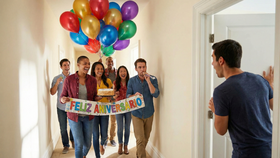 Telemensagem aniversário antecipado para quem vai viajar ou não pode estar presente