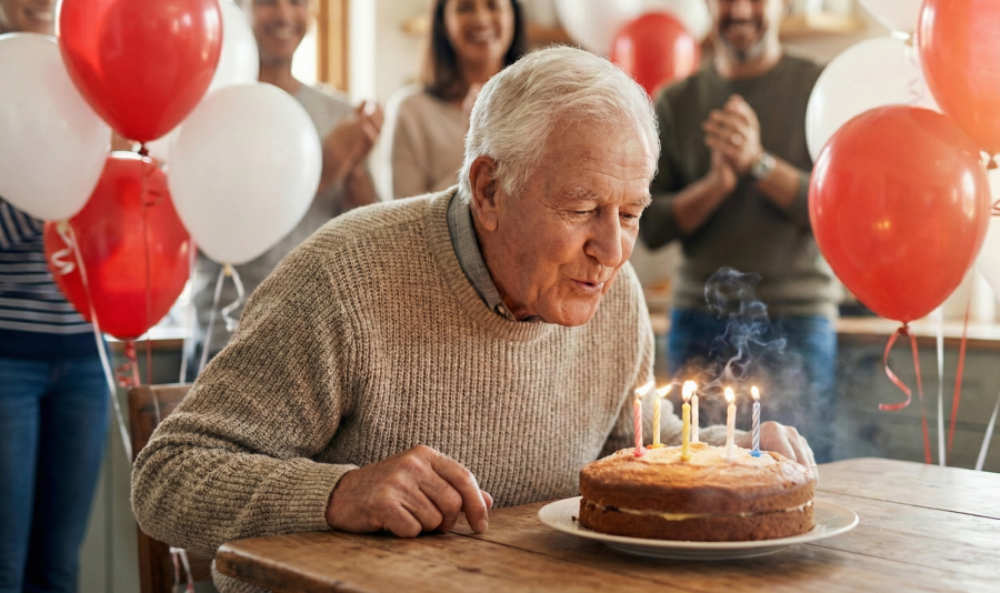 Telemensagem de aniversário para avô querido com carinho e respeito