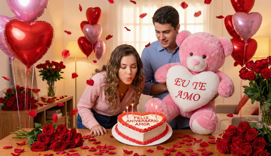 Telemensagem de aniversário para namorado ou namorada romântica e apaixonada